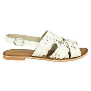 Naughty Monkey Metallic Gold Splatter Pony Hair Slingback Sandals‎ NMSA 0278-100
